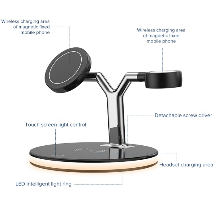 Caricabatterie wireless magnetico 3 in 1 15W per smartphone e App