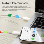 Cavo dati di ricarica rapida ROCK Z20 PD60W da USB-C/Type-C a USB-C/Type-C da 1 m, USB-C / Type-C to USB-C / Type-C