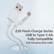 Cavo dati di ricarica rapida da USB a USB-C / Type-C ROCK Z20 da 1 m 6 A, USB to USB-C / Type-C