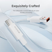 Cavo dati di ricarica rapida da USB a USB-C / Type-C ROCK Z20 da 1 m 6 A, USB to USB-C / Type-C