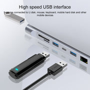 RJ45 11 in 1 + PD da 87 W + SD/TF + USBx3+ HDMI + VGA + adattatore HUB da 3,5 mm ad AUX di tipo C, 11 in 1