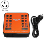 WLX-840 Stazione di ricarica intelligente con display digitale USB da 200 W 40 porte AC100-240 V, spina AU (nero + arancione), AU Plug