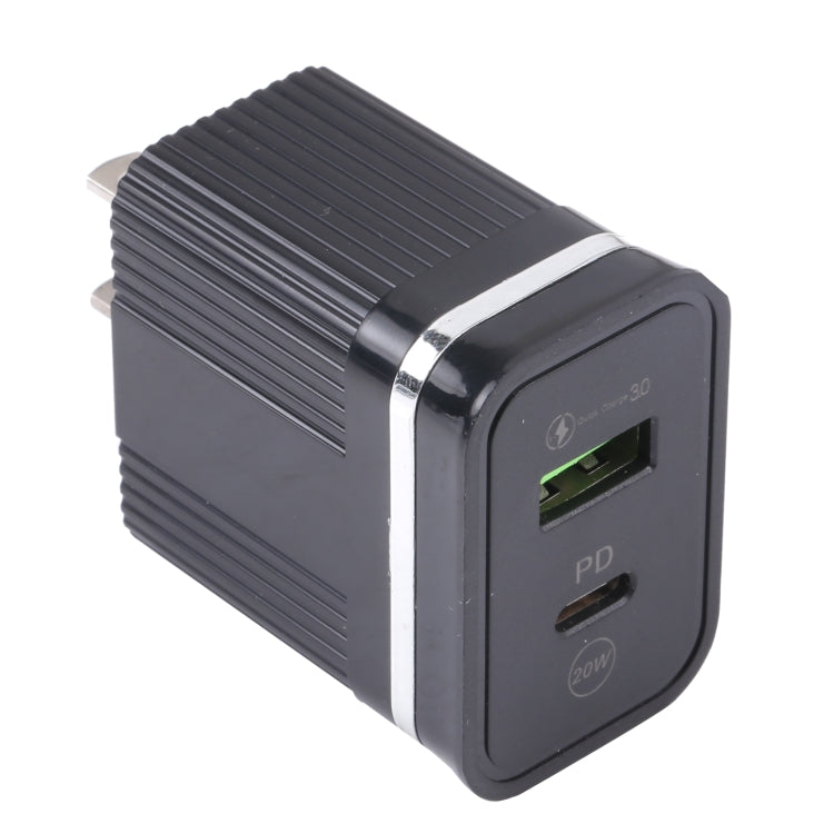 46-A2C2 Caricabatterie rapido multifunzione USB PD da 20 W + QC3.0, presa americana, US Plug