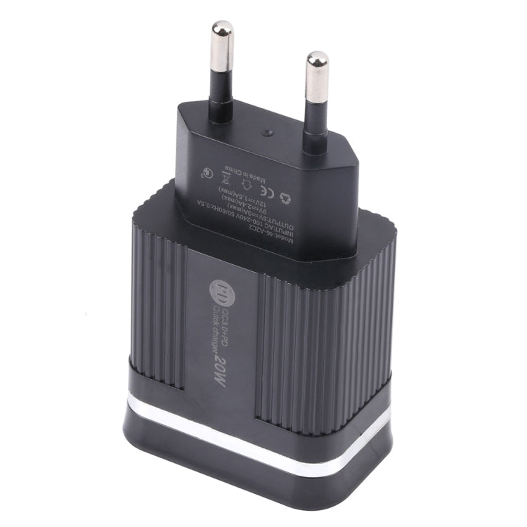 Caricabatterie rapido USB 20W con spina UE