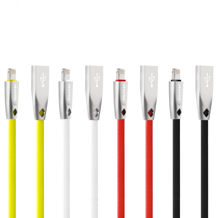 AWEI CL-95 USB a 8 pin portatile a ricarica rapida TPE + cavo dati in lega di alluminio, 2 A, lunghezza: 1 m