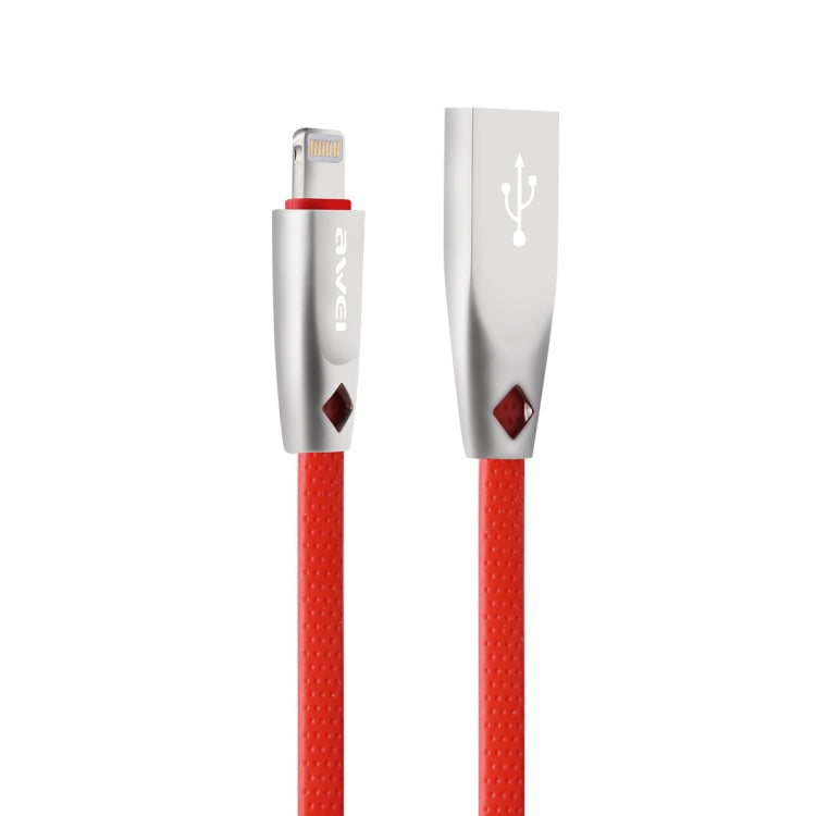 AWEI CL-95 USB a 8 pin portatile a ricarica rapida TPE + cavo dati in lega di alluminio, 2 A, lunghezza: 1 m