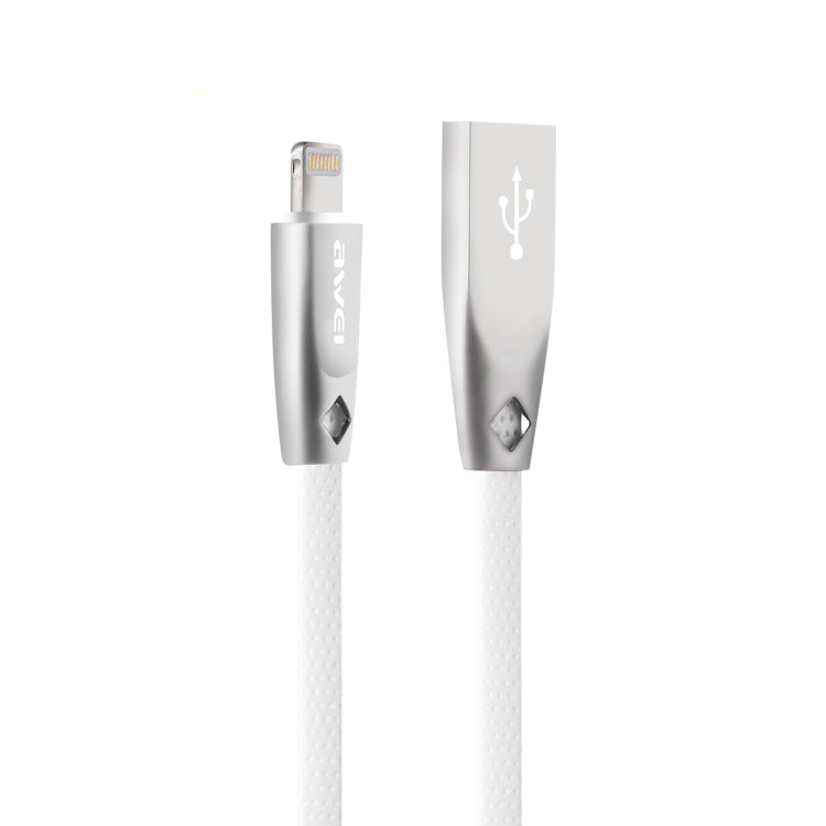 AWEI CL-95 USB a 8 pin portatile a ricarica rapida TPE + cavo dati in lega di alluminio, 2 A, lunghezza: 1 m