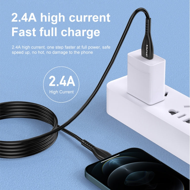 Cavo di ricarica da USB a 8 pin awei CL-115L da 1 m 2,4 A