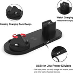 Caricabatterie wireless 6 in 1 compatibile con smartphone e Apple