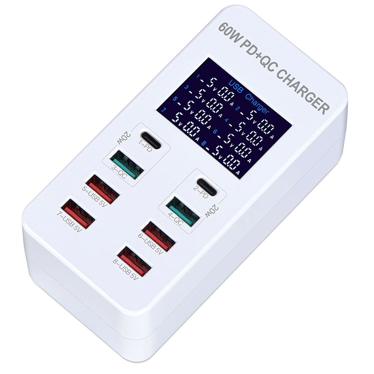 Stazione di ricarica 40W 8 porte USB QC3.0 con display