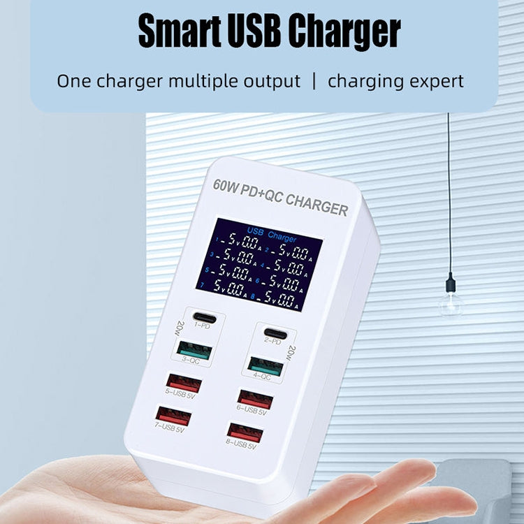 Stazione di ricarica 40W 8 porte USB QC3.0 Type-C