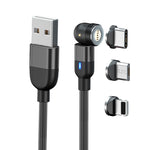 Cavo ricarica magnetico 3 in 1 2m USB-C Micro USB