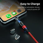 Cavo ricarica magnetico 3 in 1 2m USB-C Micro USB