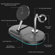 Caricabatterie wireless magnetico 4 in 1