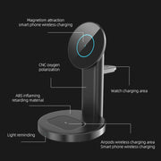 Caricabatterie wireless magnetico 3 in 1 S36