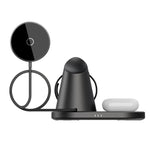 Caricabatterie wireless magnetico 3 in 1 15W per smartphone e App
