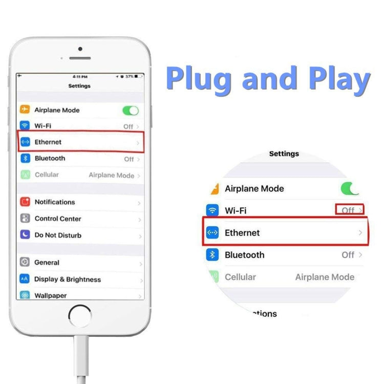 Cavo adattatore Ethernet 8 pin a RJ45 per iPhone e iPad