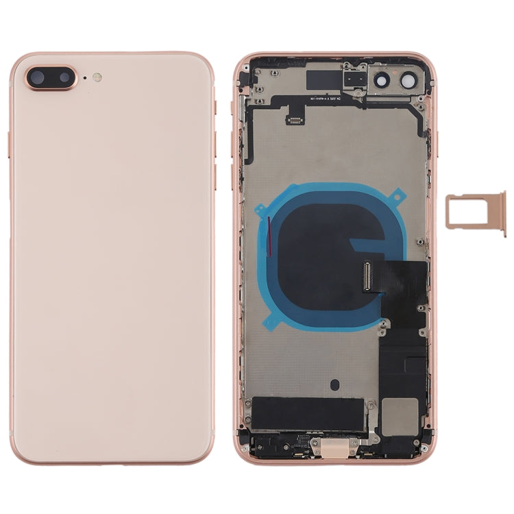 Battery Back Cover Assembly with Side Buttons, Vibrator, Speaker, Ringer, Buzzer, Power Button, Volume Button Flex Cable and Card Tray for iPhone 8 Plus, For iPhone 8 Plus, For iPhone 8 Plus (Full Assembly)