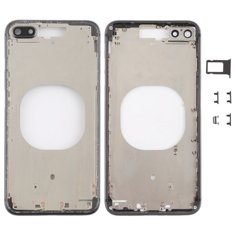 Cover posteriore trasparente con obiettivo della fotocamera, vassoio per scheda SIM e tasti laterali per iPhone 8 Plus, For iPhone 8 Plus (Transparent Back), For iPhone 8 Plus (Transparent White), For iPhone 8 Plus(Transparent Gold)