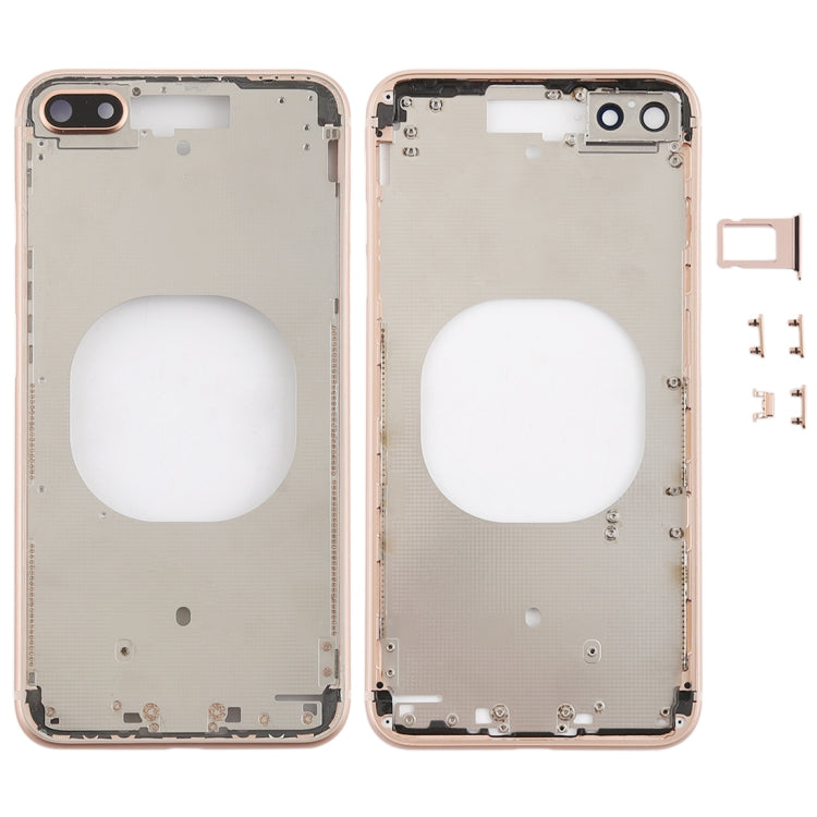 Cover posteriore trasparente con obiettivo della fotocamera, vassoio per scheda SIM e tasti laterali per iPhone 8 Plus, For iPhone 8 Plus (Transparent Back), For iPhone 8 Plus (Transparent White), For iPhone 8 Plus(Transparent Gold)