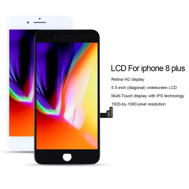 Schermo LCD originale e digitalizzatore completo per iPhone 8 Plus, i8 Plus Original Black, i8 Plus Original White