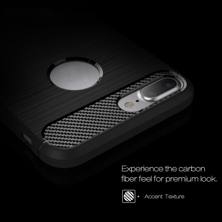 Per iPhone 8 Plus Custodia protettiva robusta per armatura in fibra di TPU con trama spazzolata, For iPhone 8 Plus