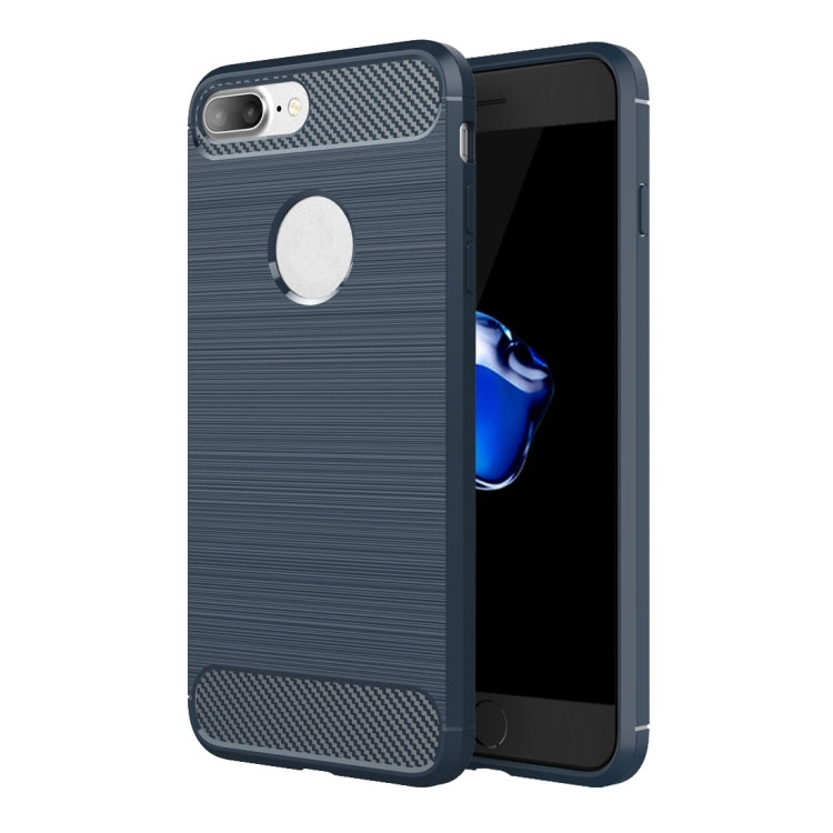 Per iPhone 8 Plus Custodia protettiva robusta per armatura in fibra di TPU con trama spazzolata, For iPhone 8 Plus