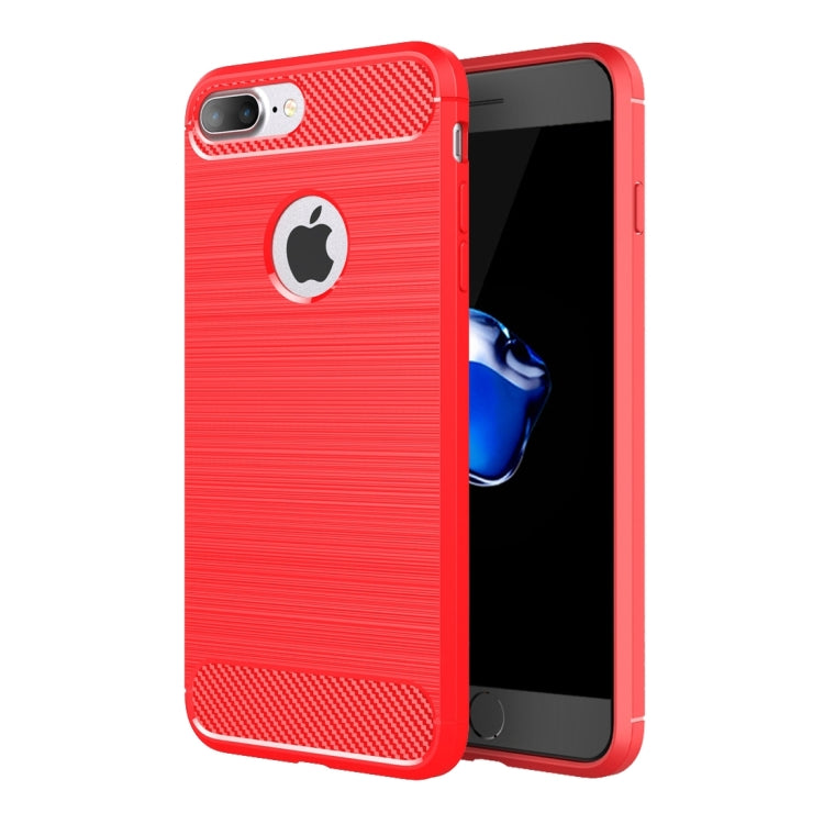 Per iPhone 8 Plus Custodia protettiva robusta per armatura in fibra di TPU con trama spazzolata, For iPhone 8 Plus