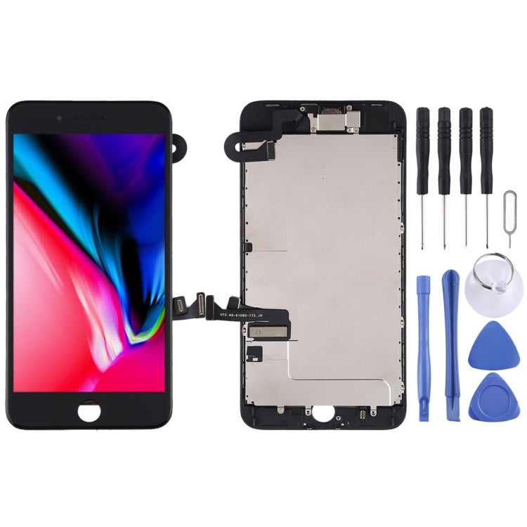 Complete LCD Screen and Digitizer Assembly Include Front Camera for iPhone 8 Plus, i8 Plus Black with Camera, i8 Plus White with Camera