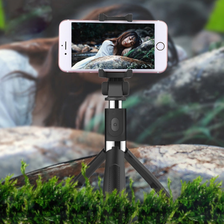 Treppiede per selfie stick remoto con otturatore Bluetooth pieghevole 2 in 1 per iPhone e telefoni Android, L01