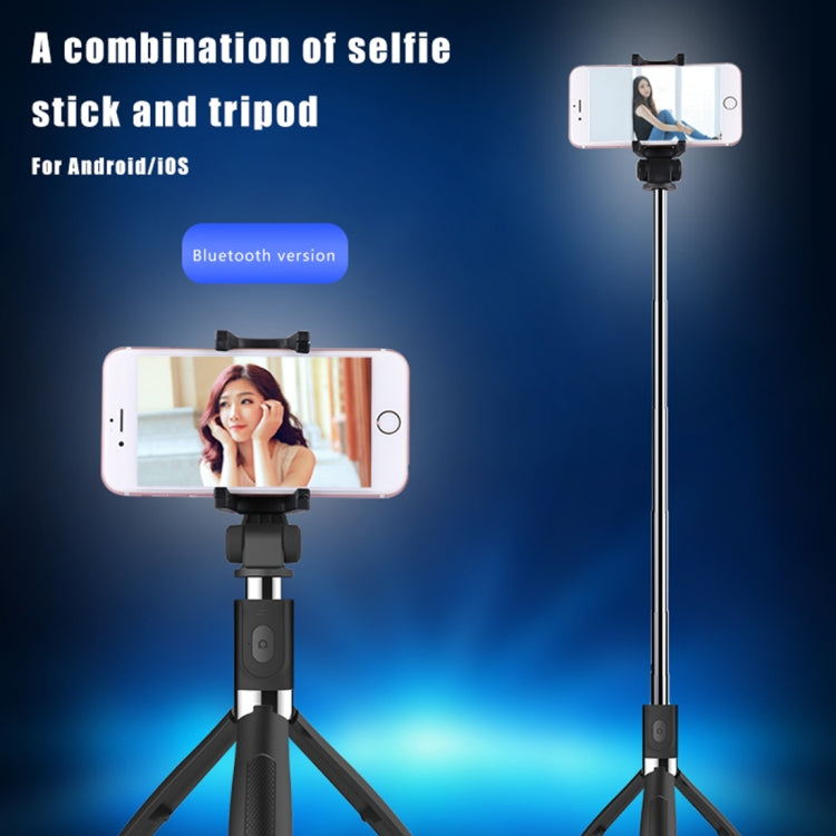 Treppiede per selfie stick remoto con otturatore Bluetooth pieghevole 2 in 1 per iPhone e telefoni Android, L01