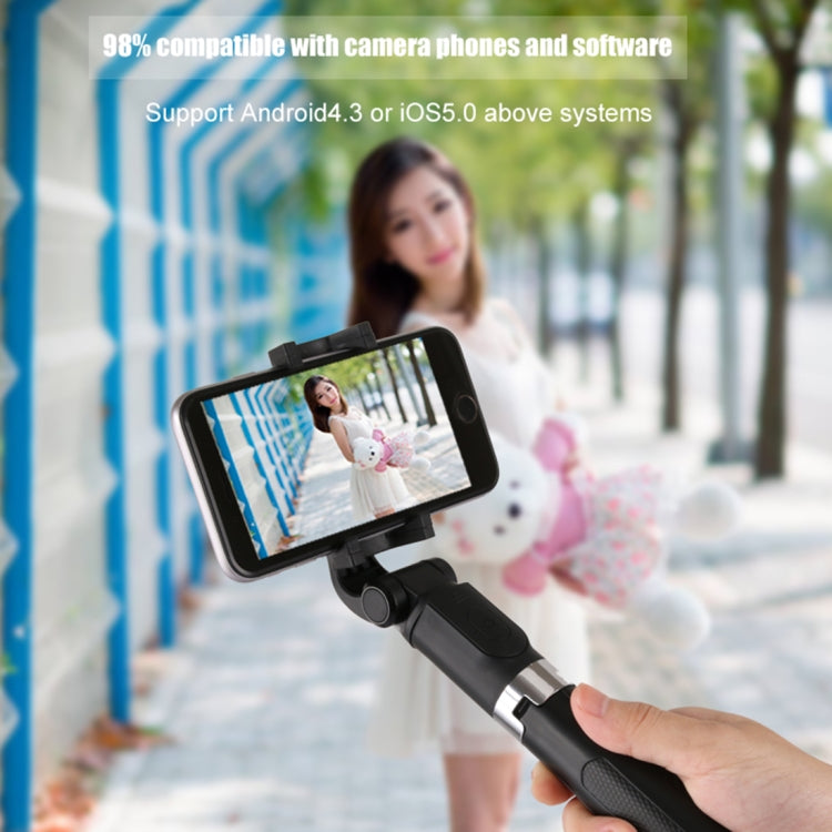 Treppiede per selfie stick remoto con otturatore Bluetooth pieghevole 2 in 1 per iPhone e telefoni Android, L01