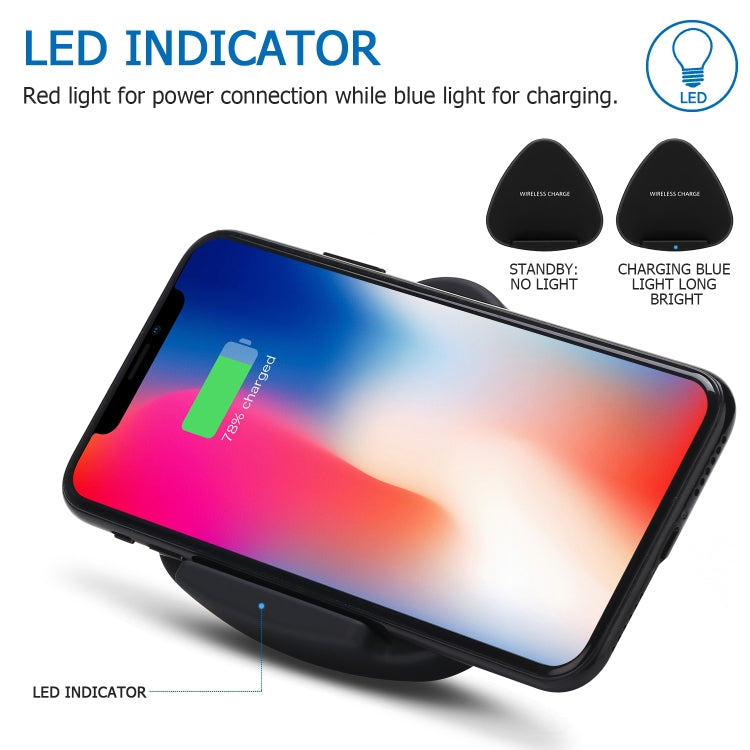QK11 Tappetino caricabatterie wireless Qi da 10 W ABS + PC a ricarica rapida, QK11 Black, QK11 Gold, QK11 Blue