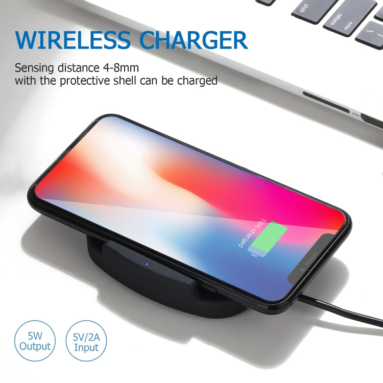 QK11 Tappetino caricabatterie wireless Qi da 10 W ABS + PC a ricarica rapida, QK11 Black, QK11 Gold, QK11 Blue