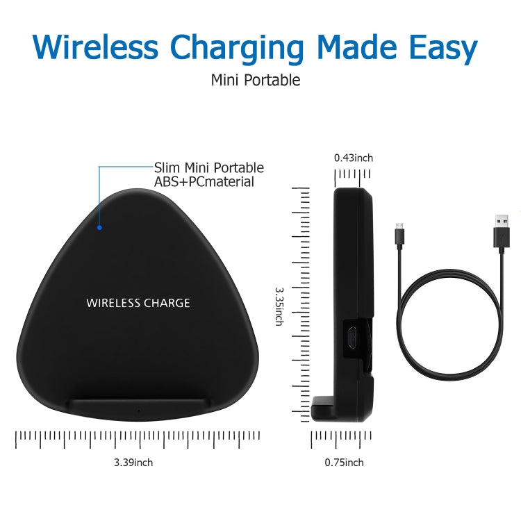 QK11 Tappetino caricabatterie wireless Qi da 10 W ABS + PC a ricarica rapida, QK11 Black, QK11 Gold, QK11 Blue