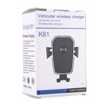 K81 10W QI Supporto per telefono cellulare con ricarica wireless per auto a induzione di gravità rotante universale con ventosa, K81