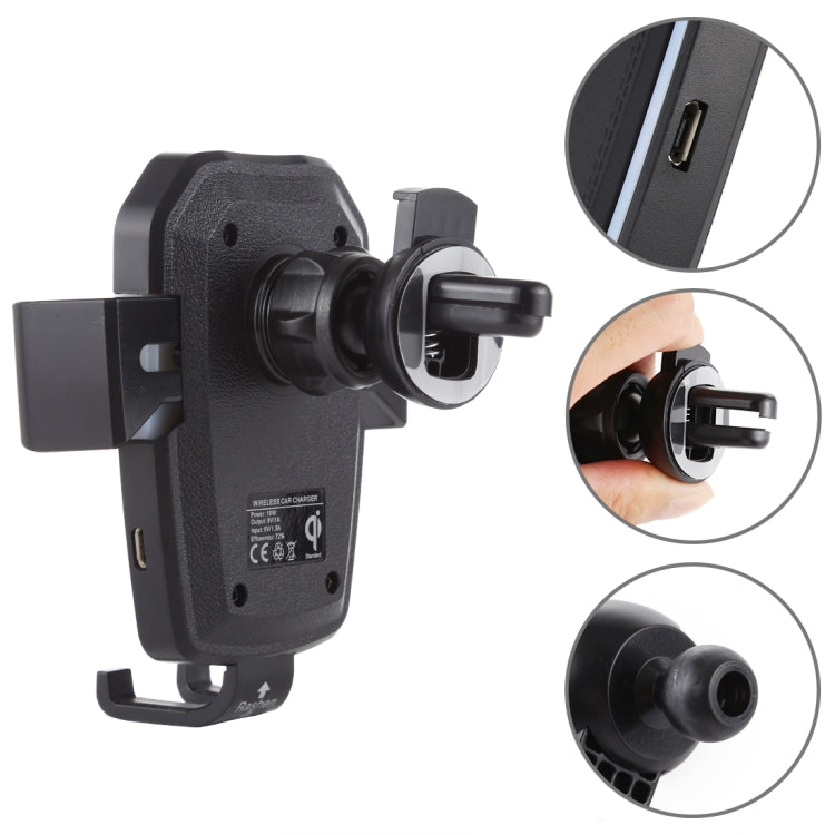 K81 10W QI Supporto per telefono cellulare con ricarica wireless per auto a induzione di gravità rotante universale con ventosa, K81
