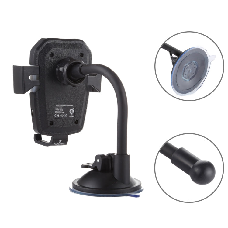 K81 10W QI Supporto per telefono cellulare con ricarica wireless per auto a induzione di gravità rotante universale con ventosa, K81