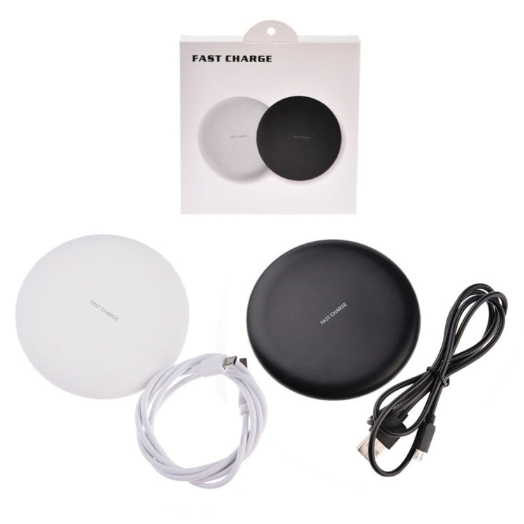 TOVYS-KC-N5 Caricabatterie wireless a ricarica rapida standard Qi con filo tondo smerigliato da 9 V 1 A, lunghezza cavo: 1 m, Frosted, Frosted White