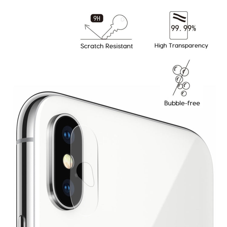 Per iPhone X / XS 2 pezzi ENKAY Hat-Prince 0.2mm 9H 2.15D Pellicola in vetro temperato per obiettivo fotocamera posteriore, iPhone X / XS
