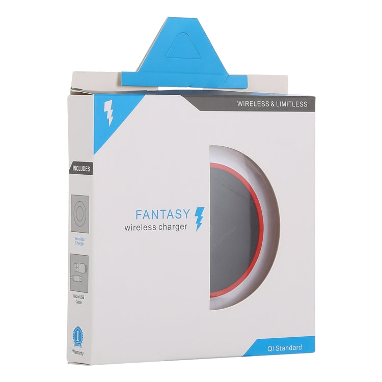 Caricabatterie wireless ultrasottile standard FANTASY 5V 1A con uscita Qi con indicatore di carica, supporto telefoni standard QI, FANTASY 5V 1A, FANTASY White