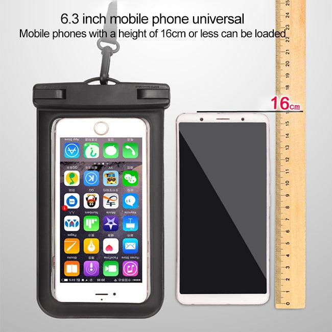 Borsa impermeabile universale IPX8 in PVC trasparente con cordino per smartphone inferiori a 6,3 pollici