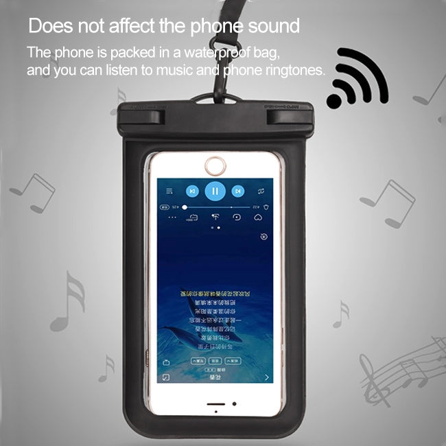 Borsa impermeabile universale IPX8 in PVC trasparente con cordino per smartphone inferiori a 6,3 pollici