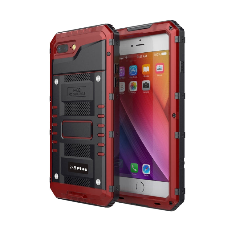 Custodia in lega di zinco antiurto antipolvere impermeabile + custodia in silicone per iPhone 8 Plus e 7 Plus, iPhone 8 Plus & 7 Plus