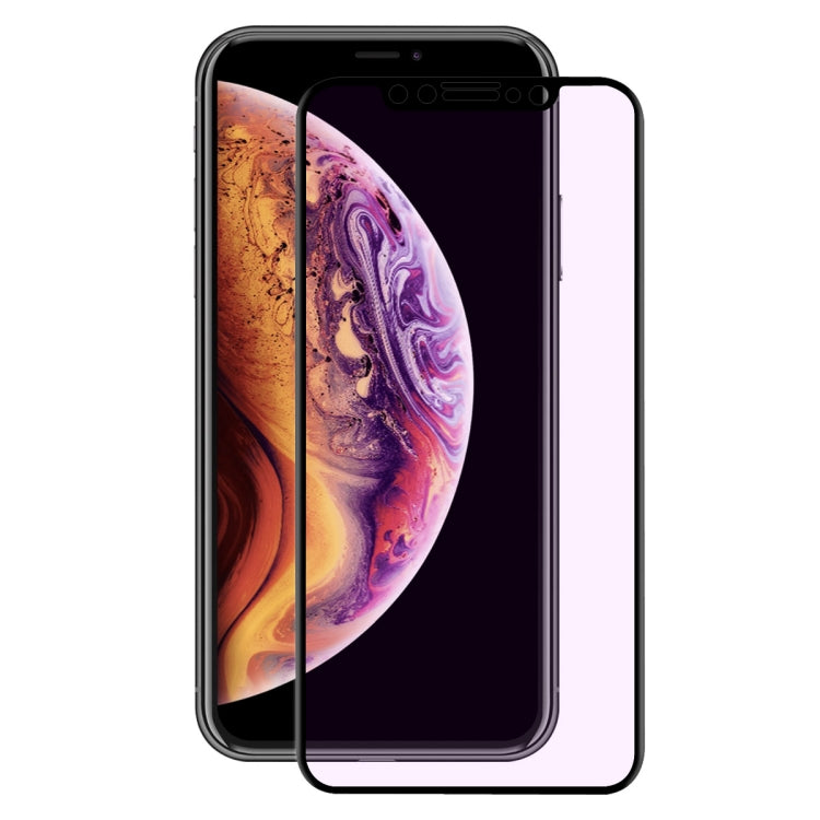 Per iPhone 11 Pro Max / XS Max ENKAY Hat-Prince 0.2mm 9H 3D Anti Blu-ray a schermo intero Pellicola in vetro temperato in fibra di carbonio, For XS Max