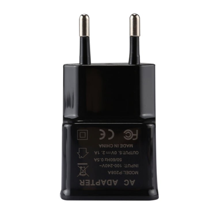 Per iPhone 5V 2.1A Caricatore USB con identificazione intelligente con cavo di ricarica da USB a 8 pin da 1 m, presa EU