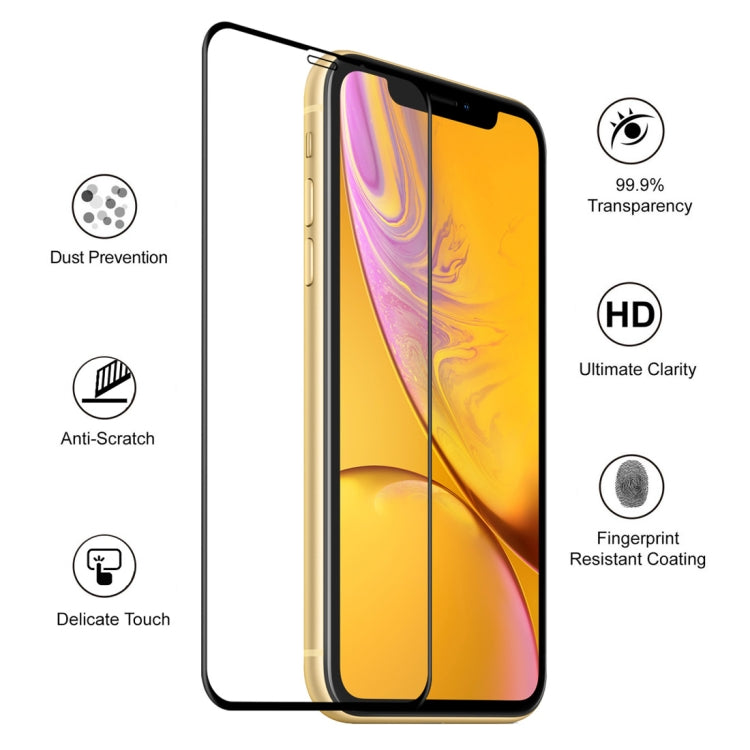 Per iPhone XR ENKAY Hat-Prince 0,26mm 9H 6D Pellicola in vetro temperato a schermo intero curvo, For XR (6D)