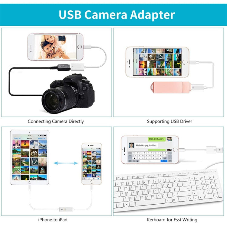 8 Pin to Single USB Port Camera Adapter