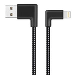 Cavo ricarica USB 8 pin nylon 1 metro doppio gomito