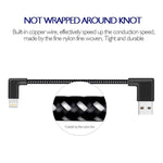 Cavo ricarica USB 8 pin nylon 1 metro doppio gomito